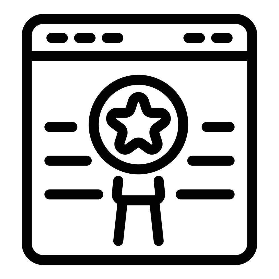 Web page ranking icon, outline style vector