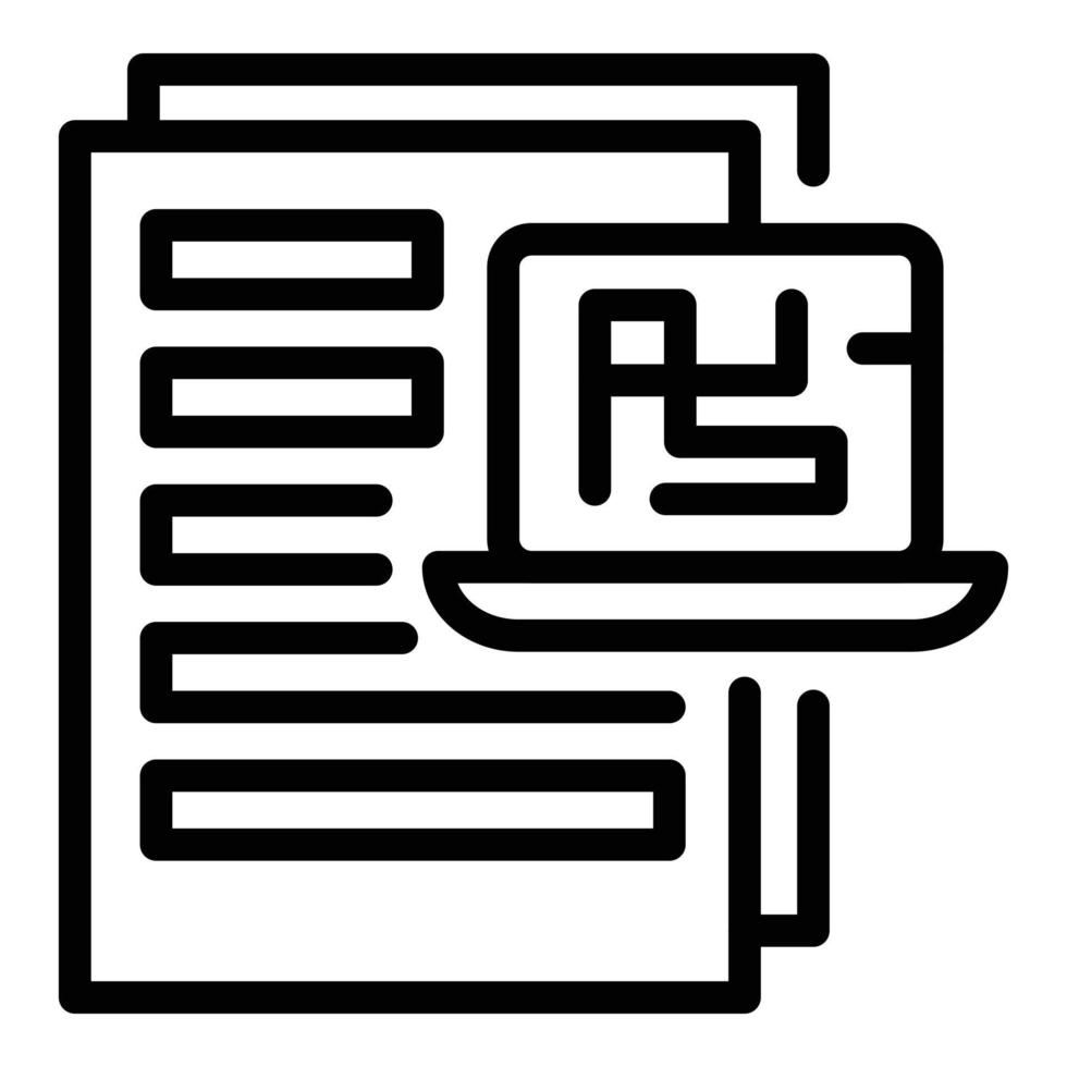 Technical sheet icon, outline style vector