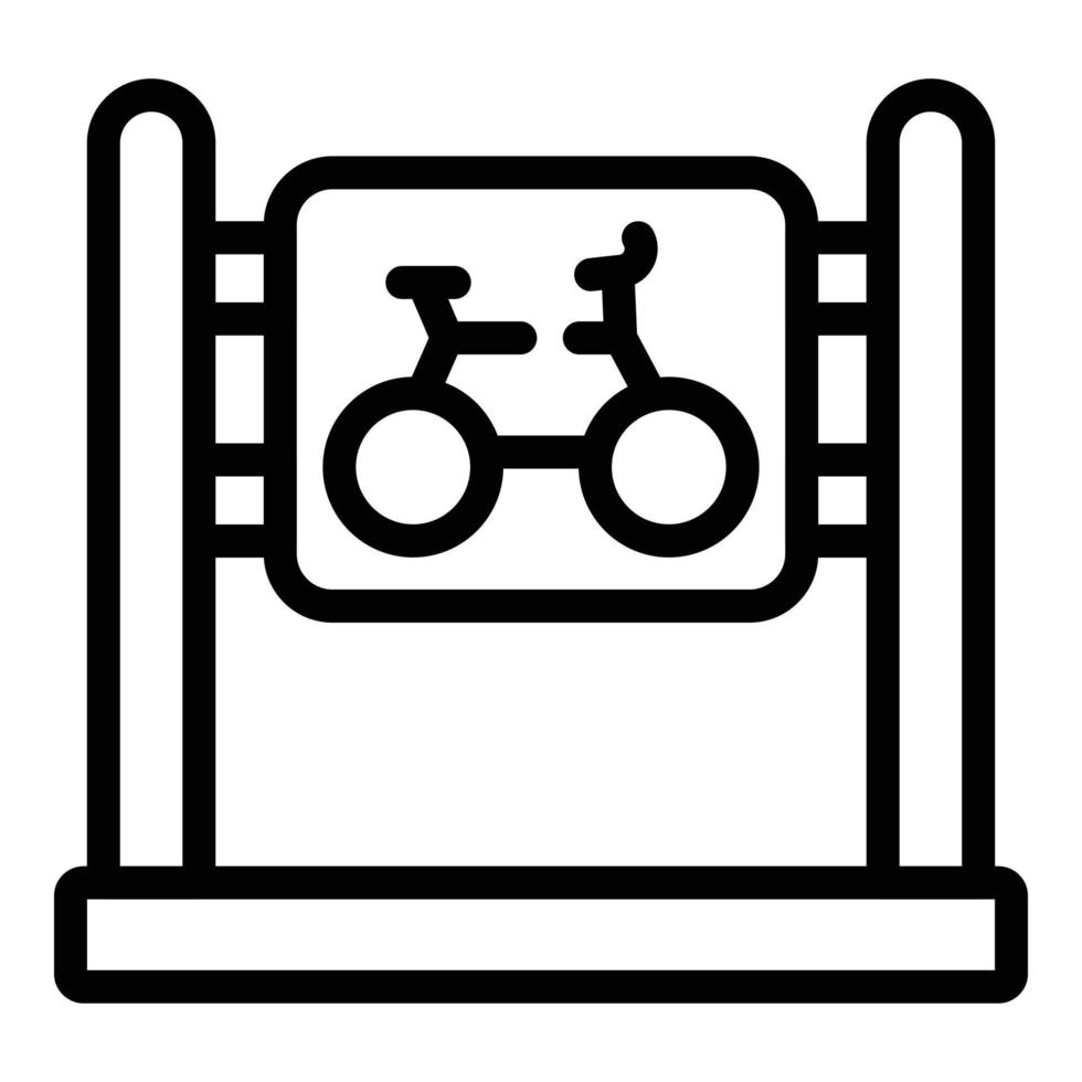 icono de estacionamiento de bicicletas, estilo de contorno vector