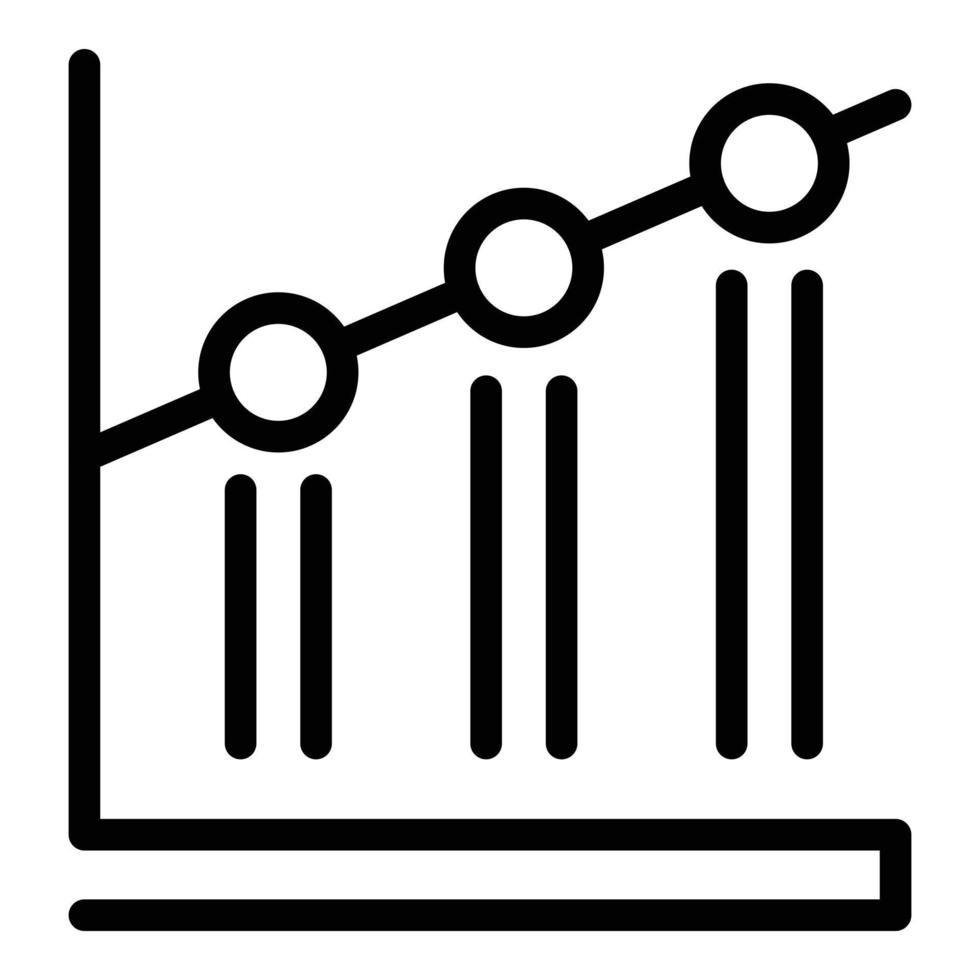 Business graph chart icon, outline style vector