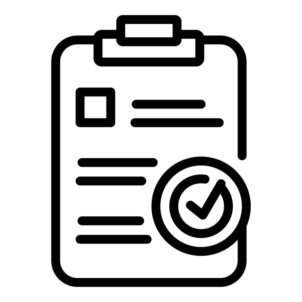 Work clipboard icon, outline style vector