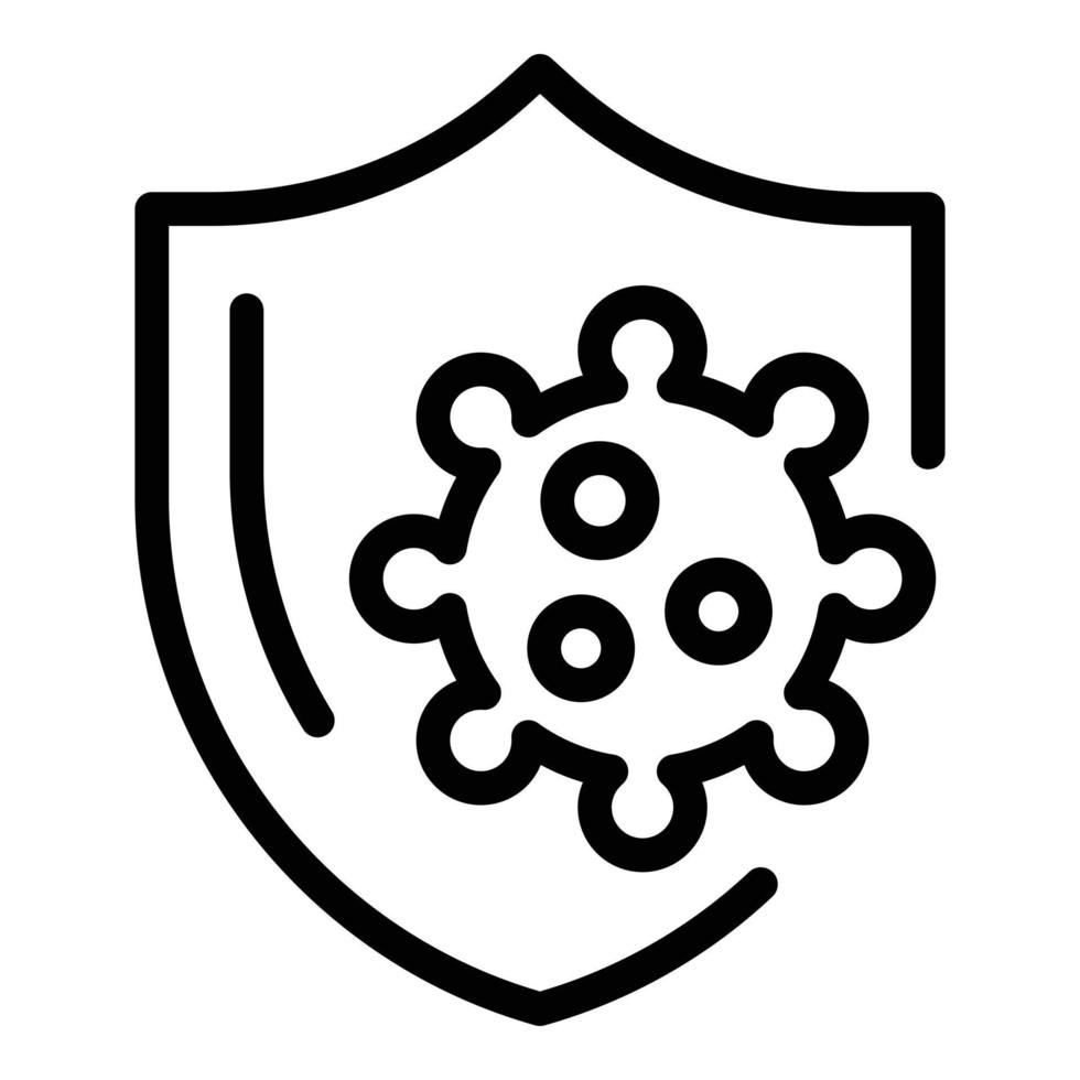 Care shield virus icon, outline style vector