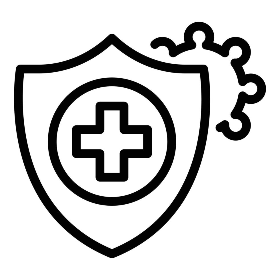 Immune shield icon, outline style vector