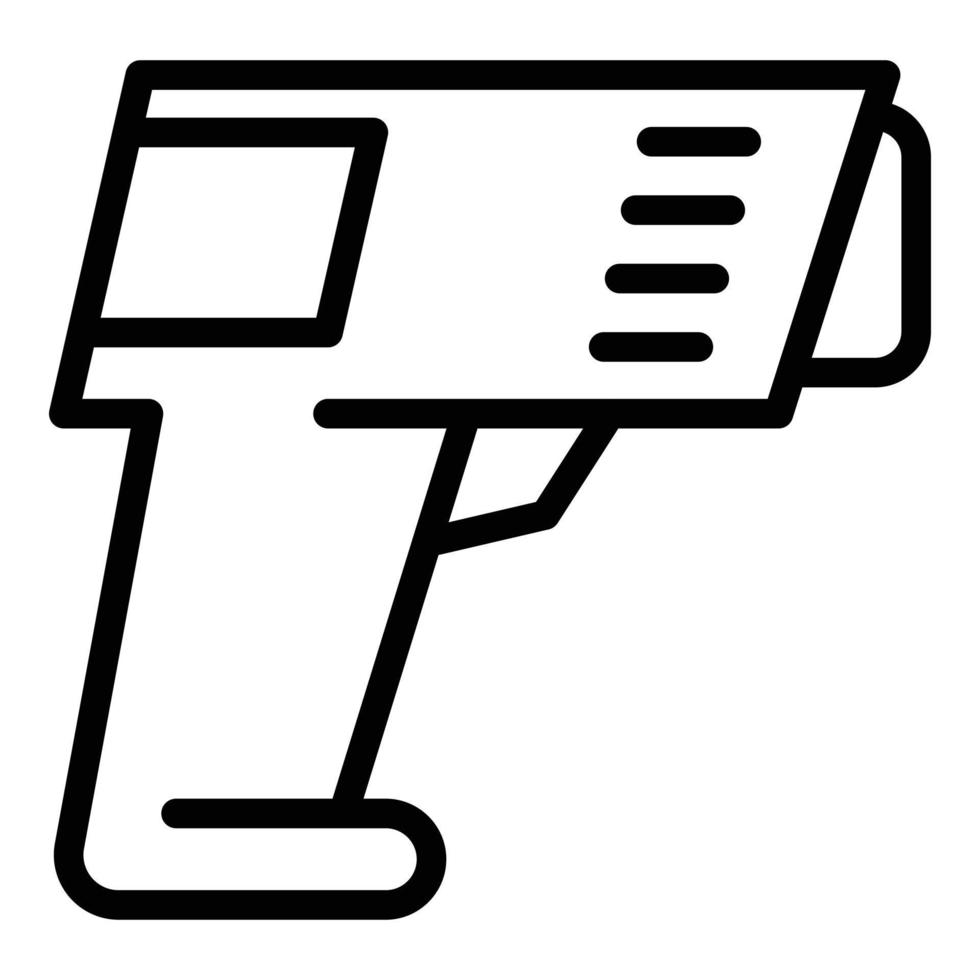 Covid thermometer gun icon, outline style vector