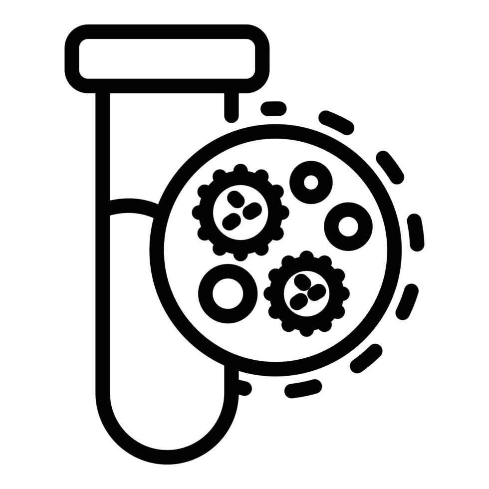Covid virus test tube icon, outline style vector
