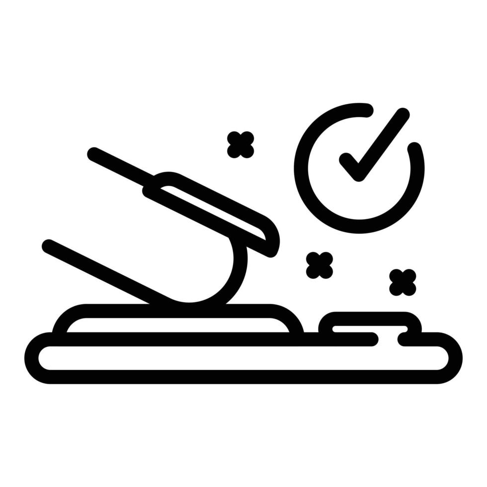 Covid test fingerprint icon, outline style vector