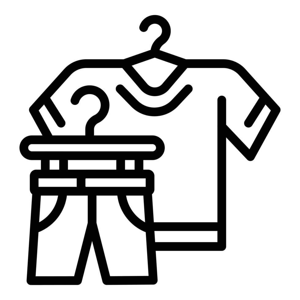 icono de donación de ropa usada, estilo de contorno vector