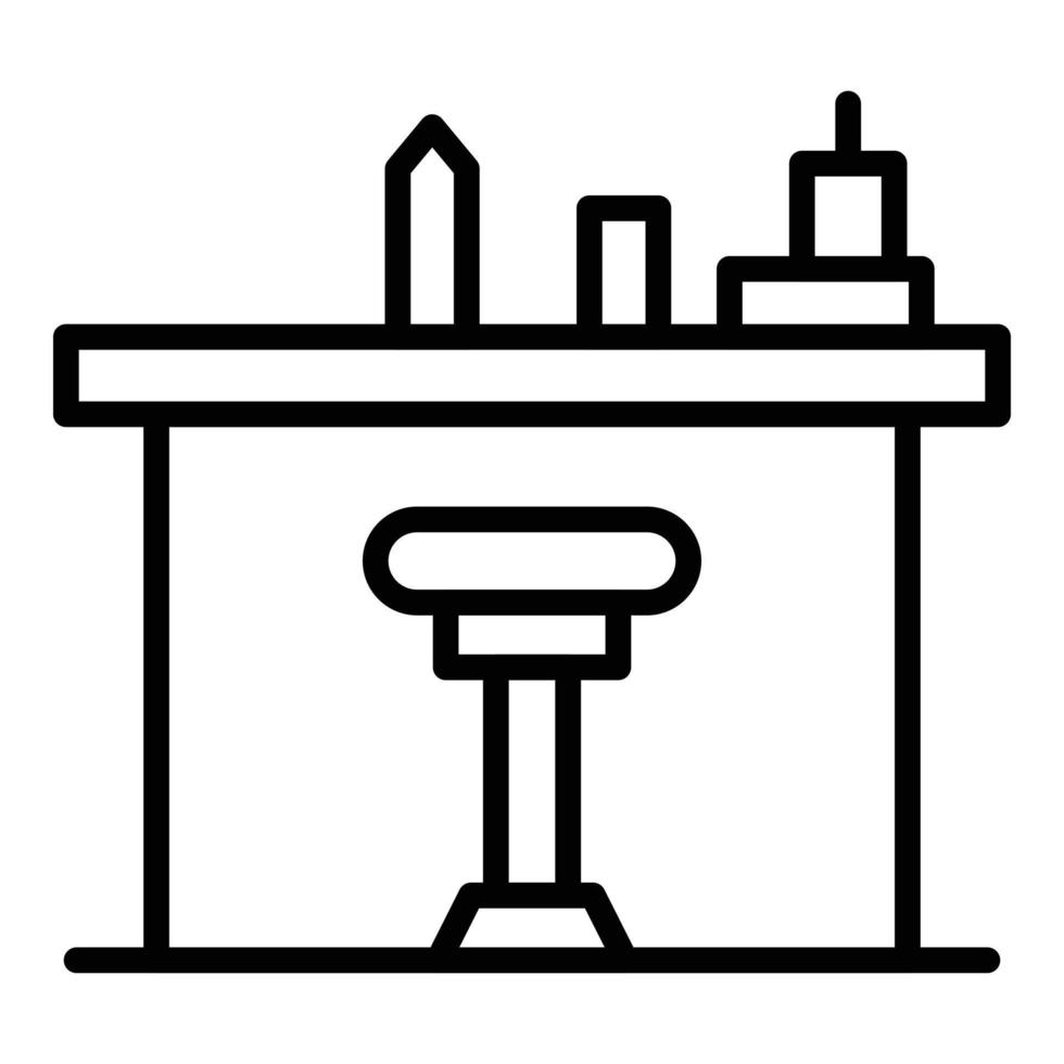 Bartender counter icon, outline style vector