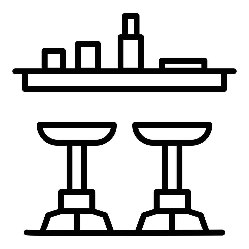 Serving bar counter icon, outline style vector