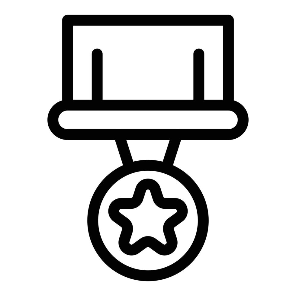 Army medal icon, outline style vector