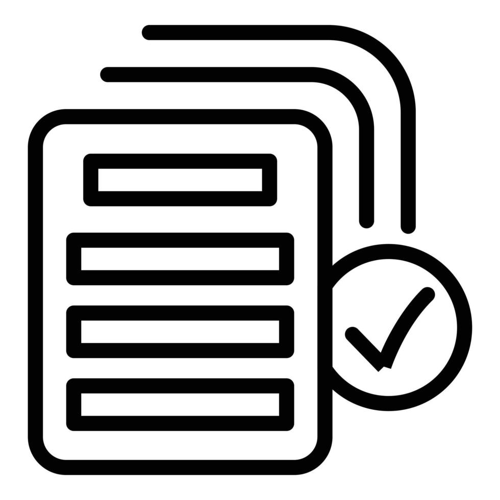 Approved documents icon, outline style vector