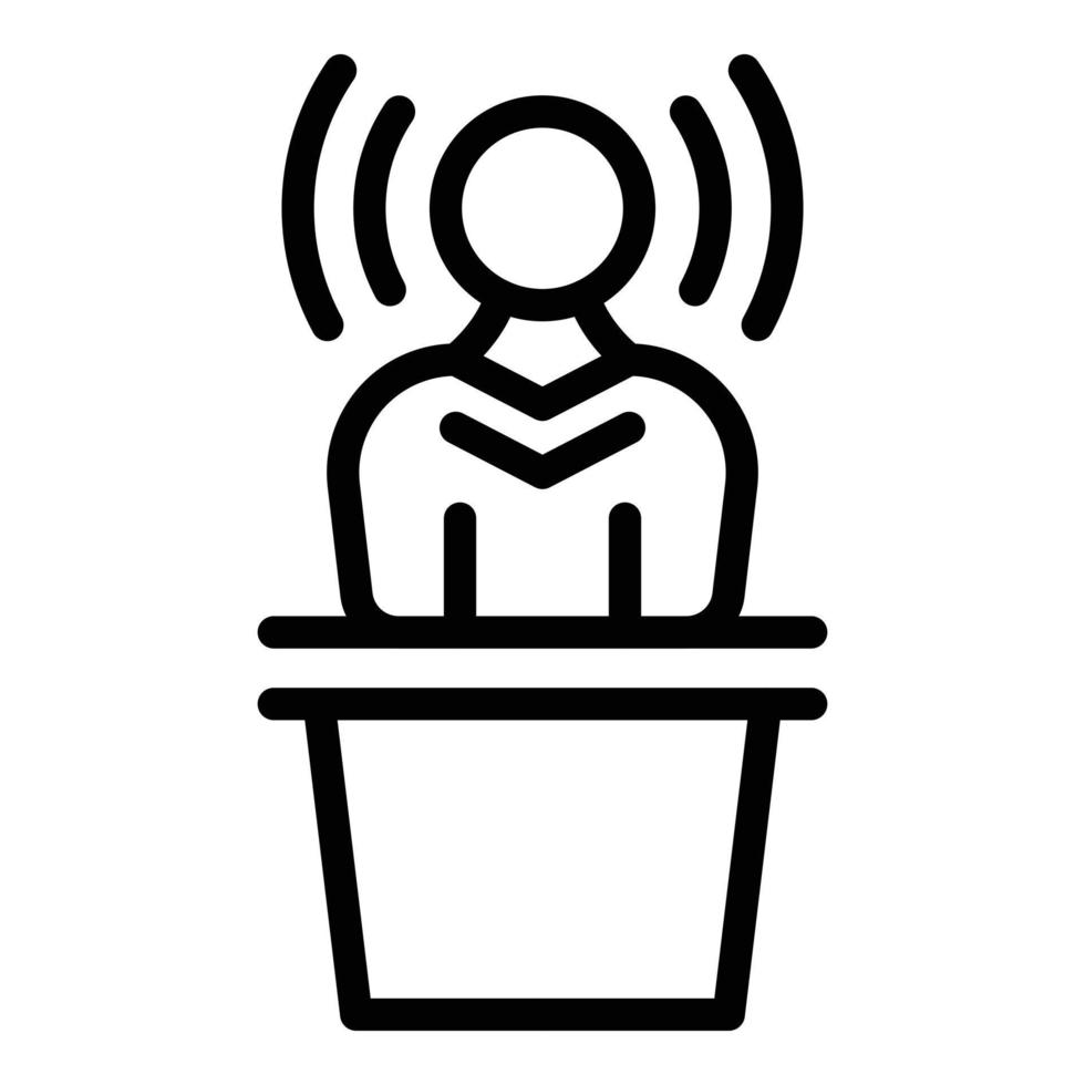 Social speaker icon, outline style vector