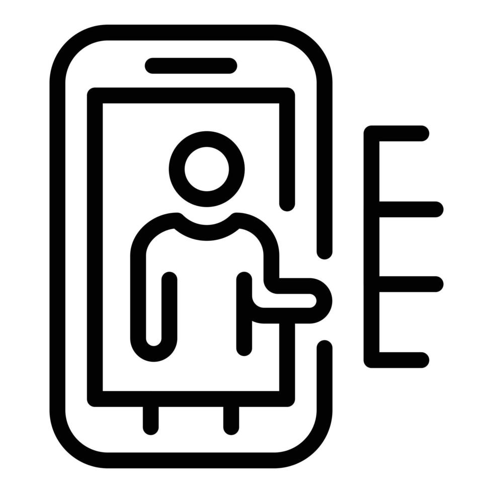 Smartphone online manager icon, outline style vector