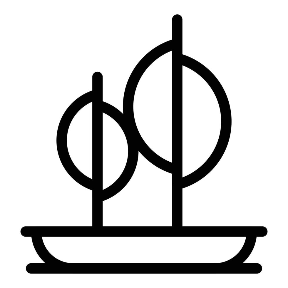 Flower soil pot icon, outline style vector