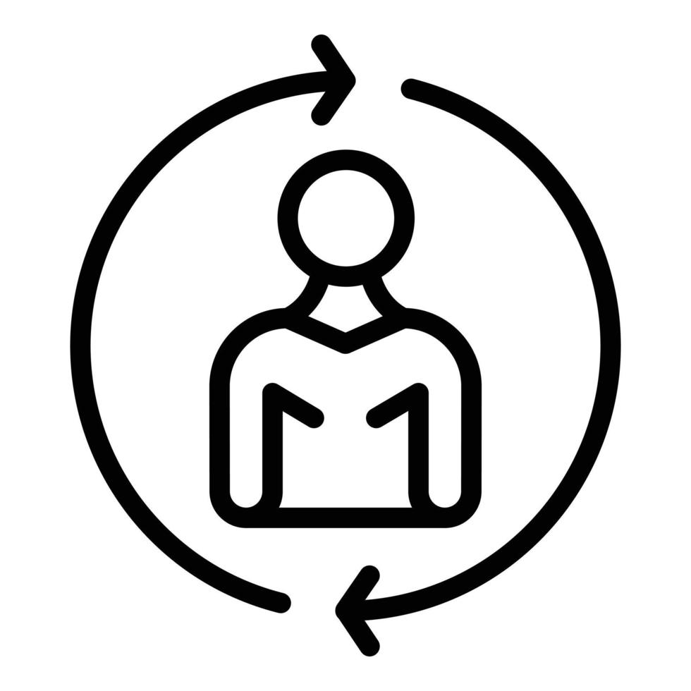 Change manager icon, outline style vector