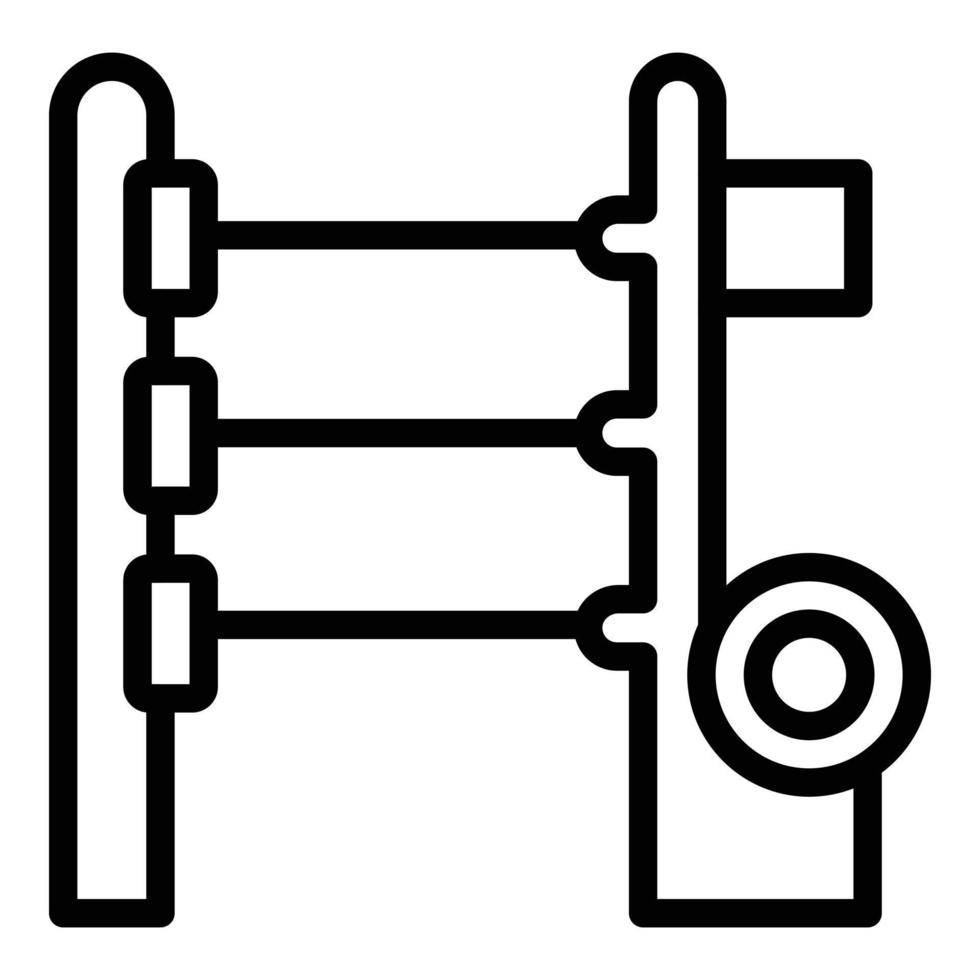 icono de máquina de telar, estilo de esquema vector
