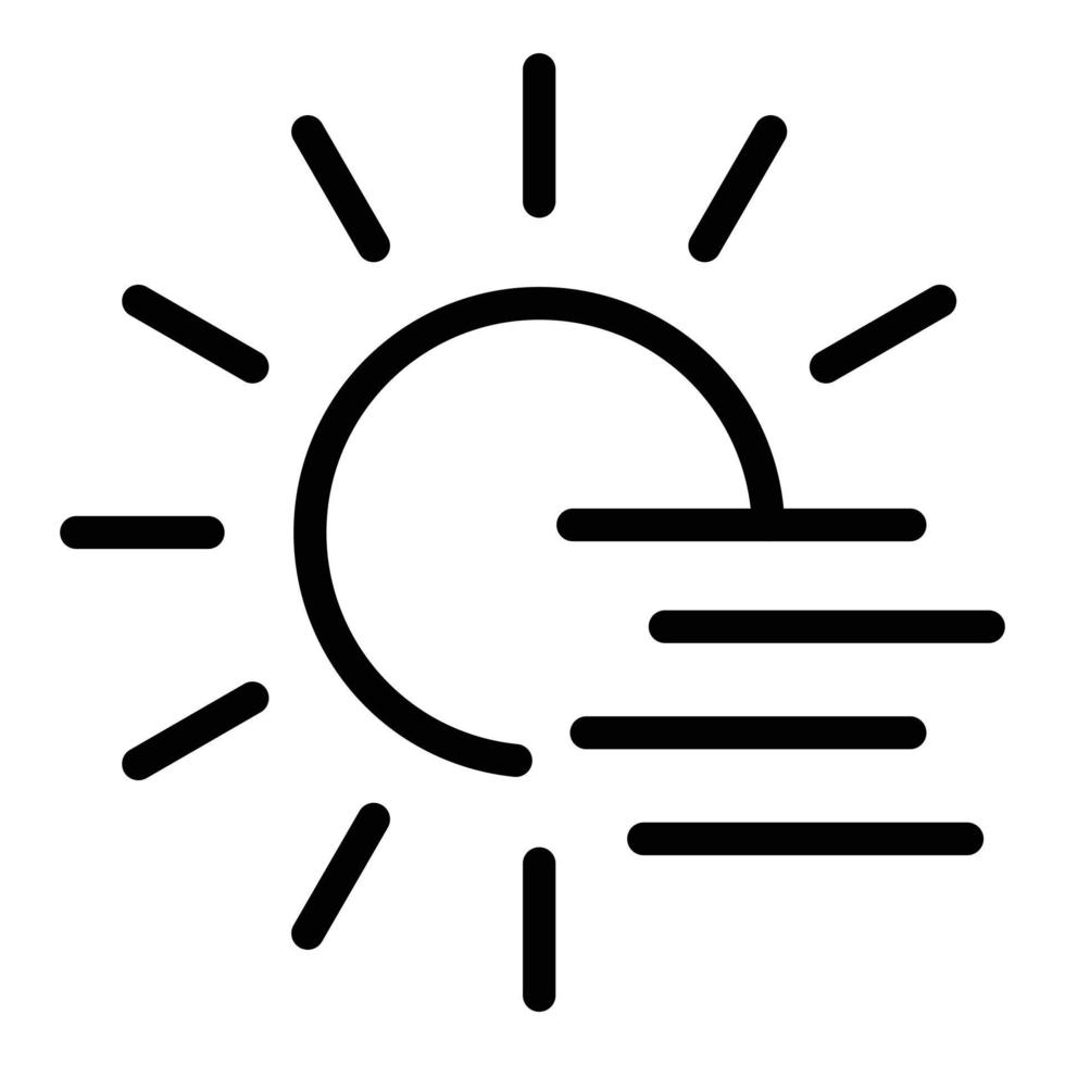 Sunrise icon, outline style vector