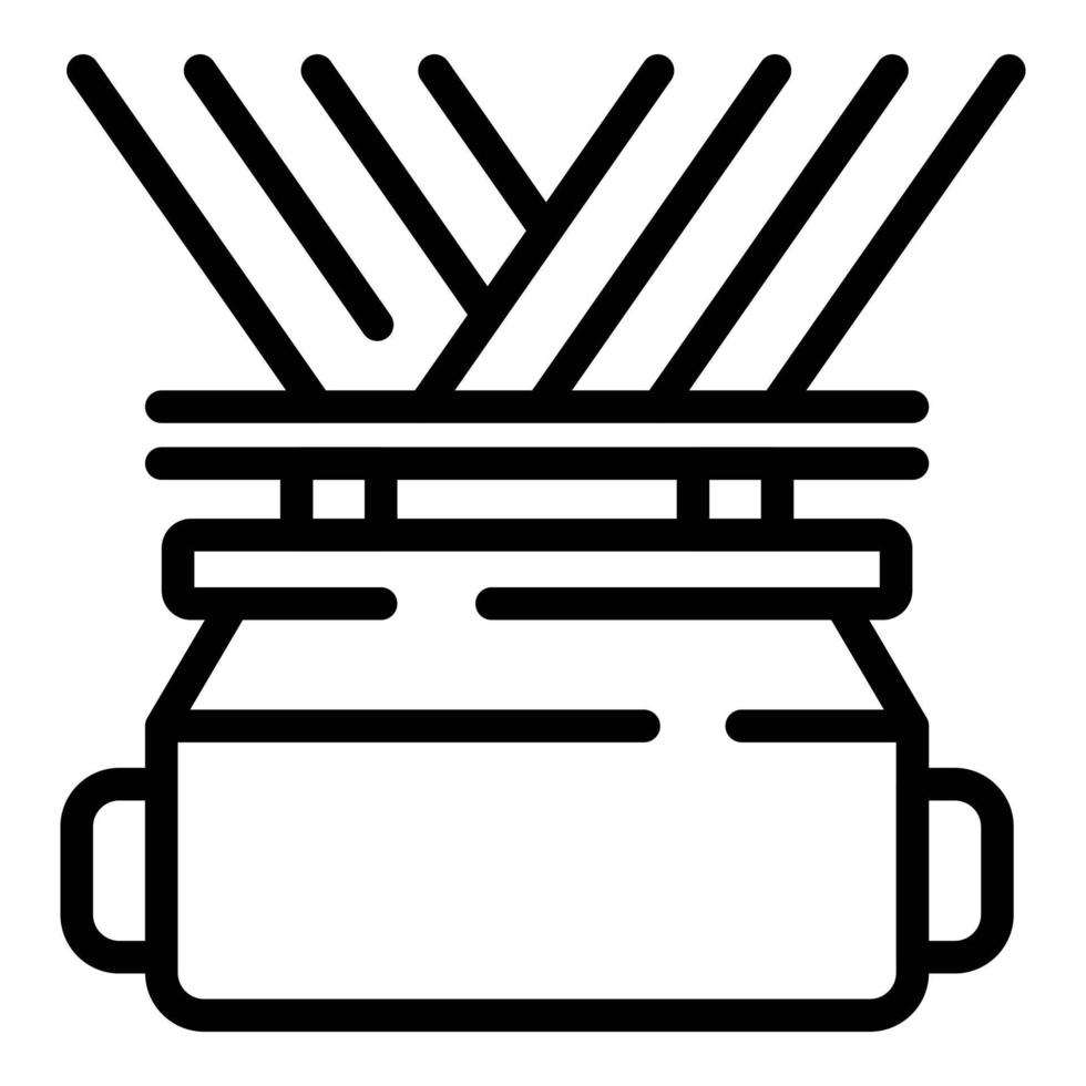 Thread fabrication icon, outline style vector
