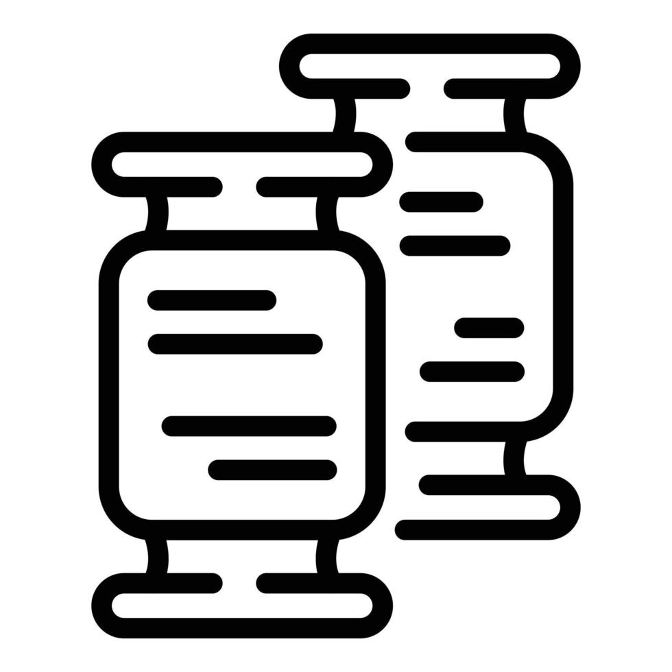 Spools thread icon, outline style vector