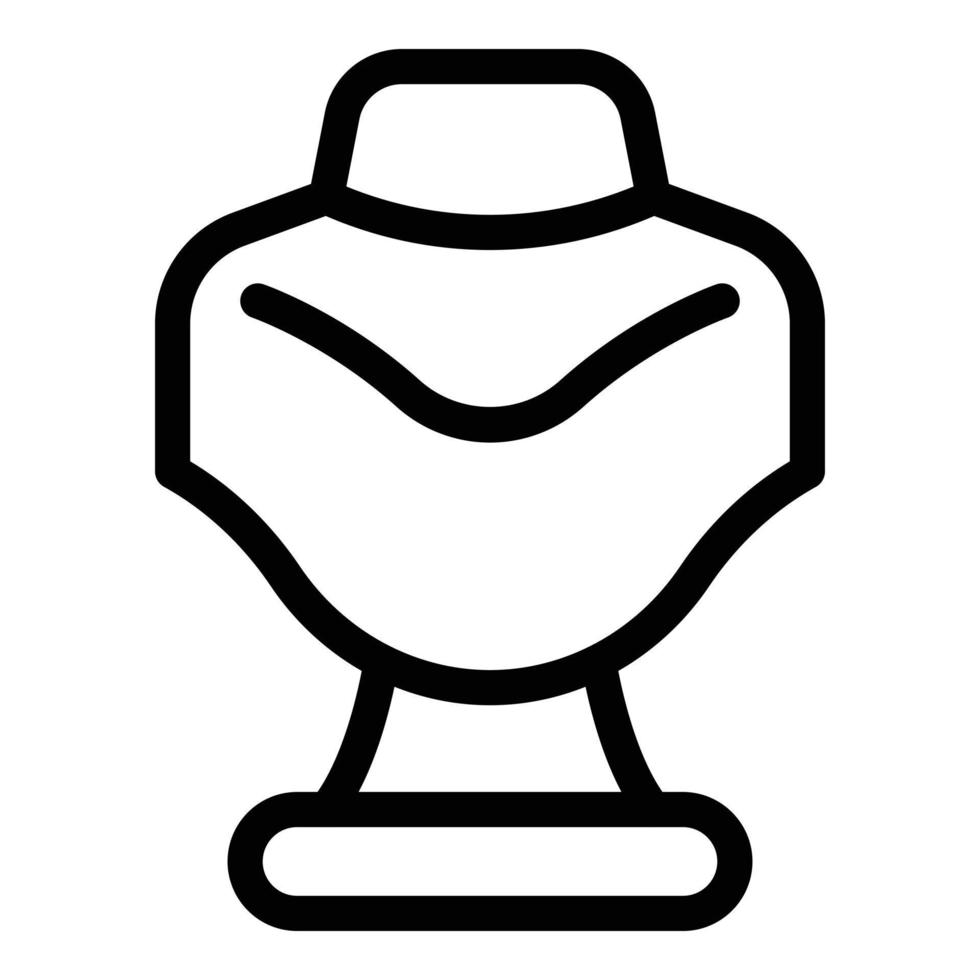 icono de busto ficticio de joyería, estilo de esquema vector