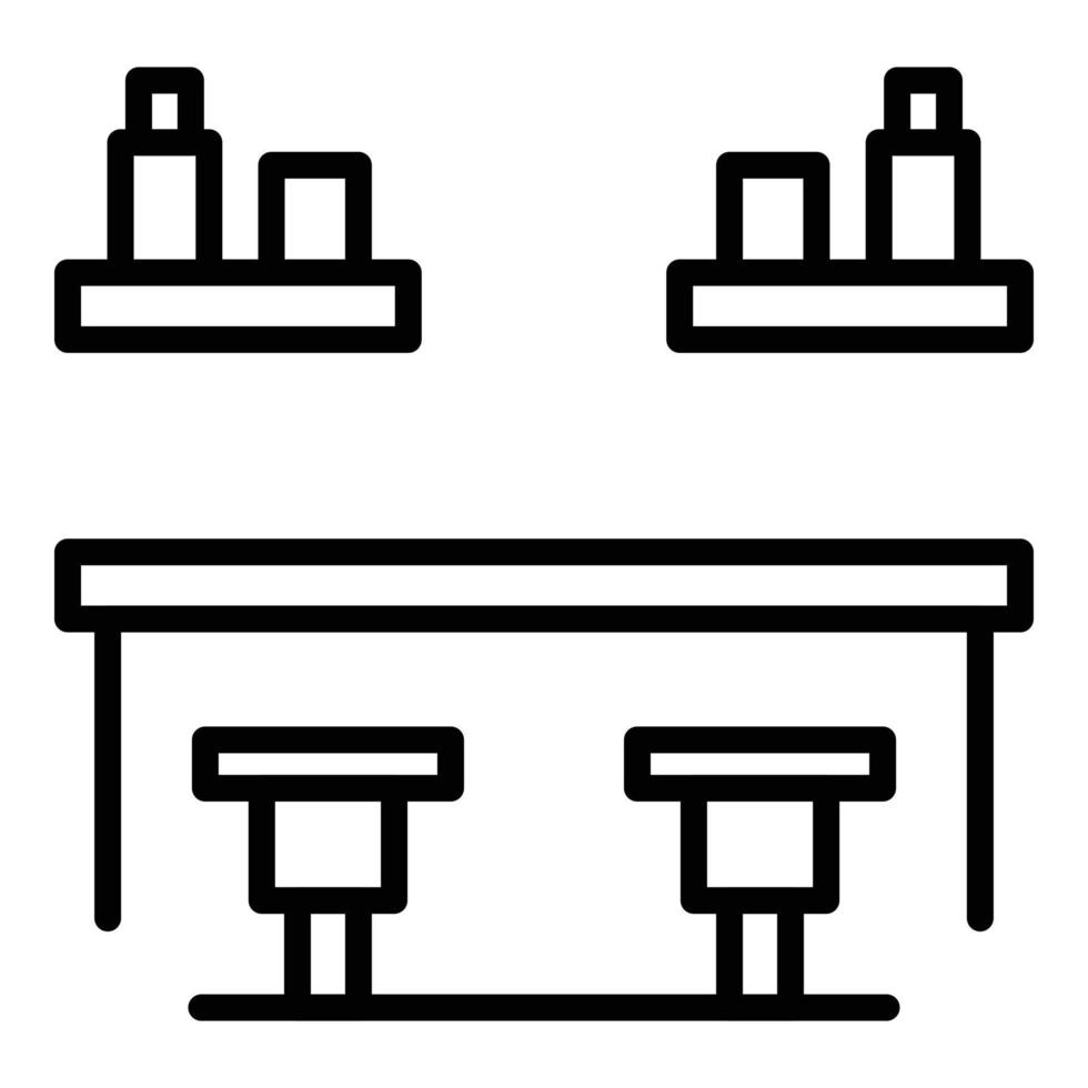 Town bar counter icon, outline style vector