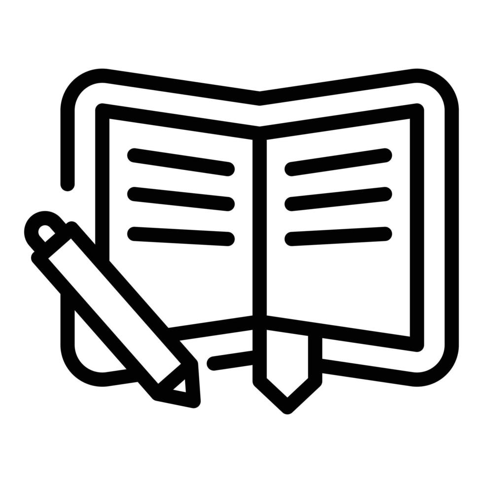 Ergonomic book icon, outline style vector