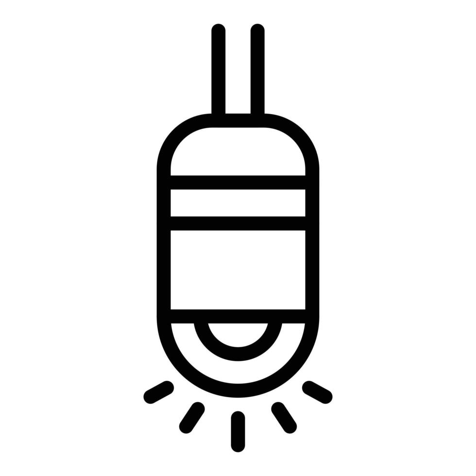 Endoscope light icon, outline style vector
