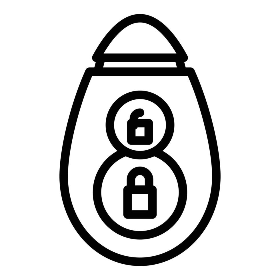 Remote control car key icon, outline style vector
