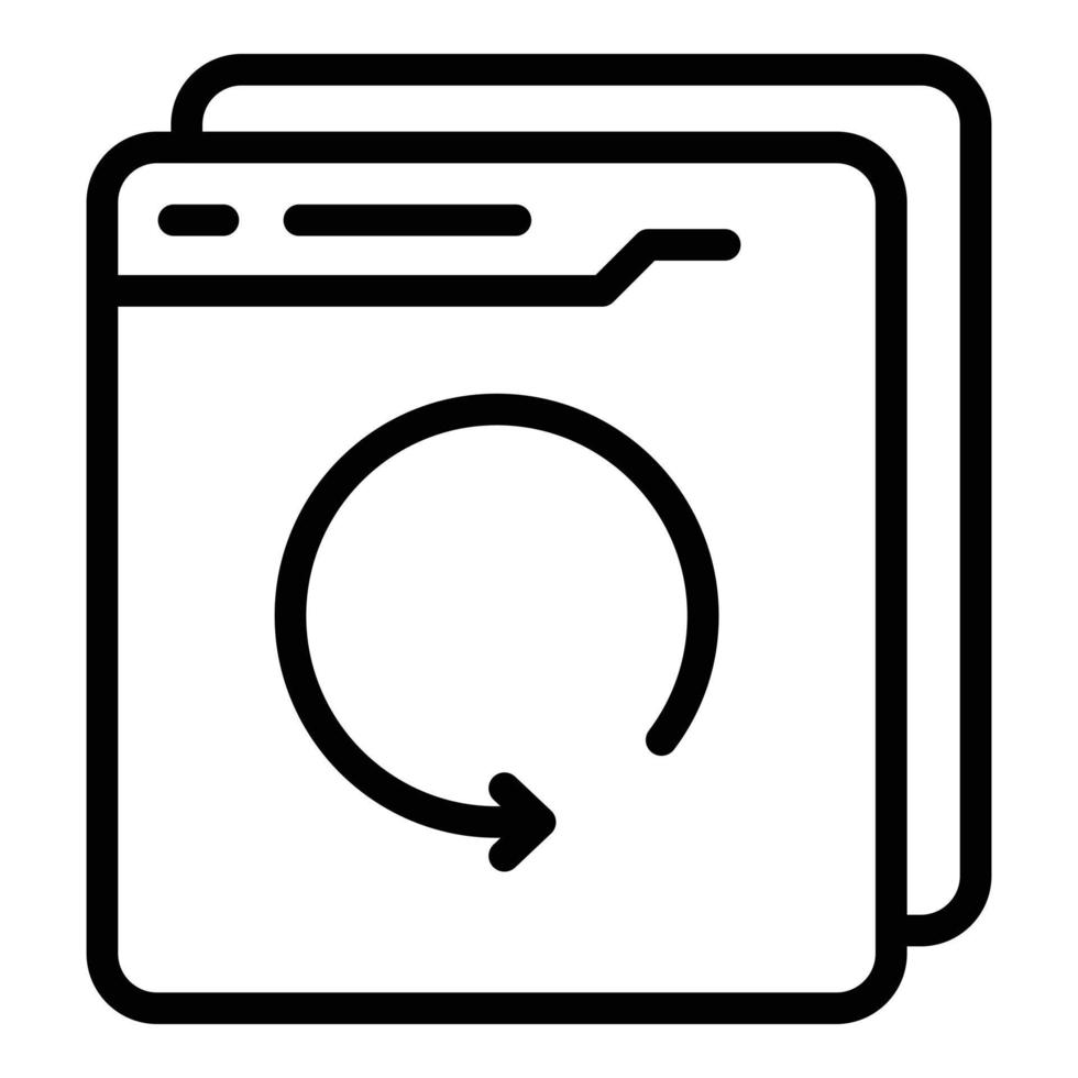 Online backup icon, outline style vector