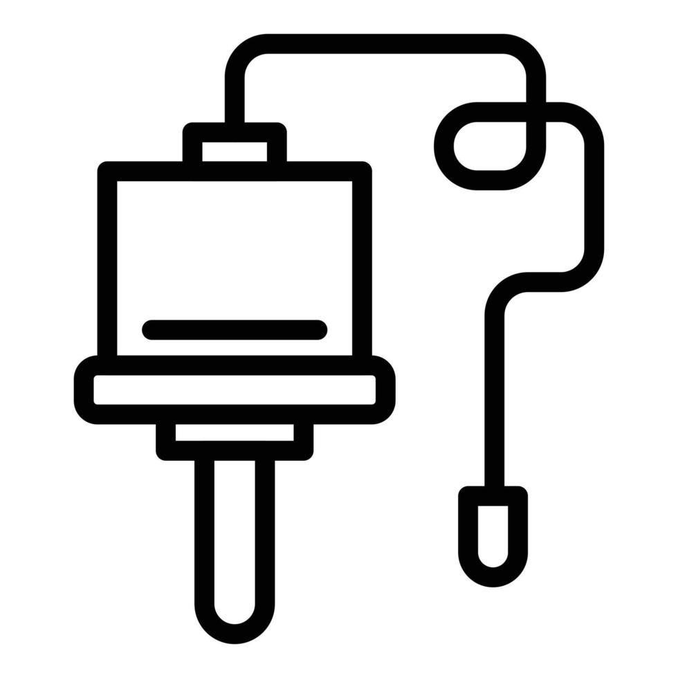 Digital endoscope icon, outline style vector