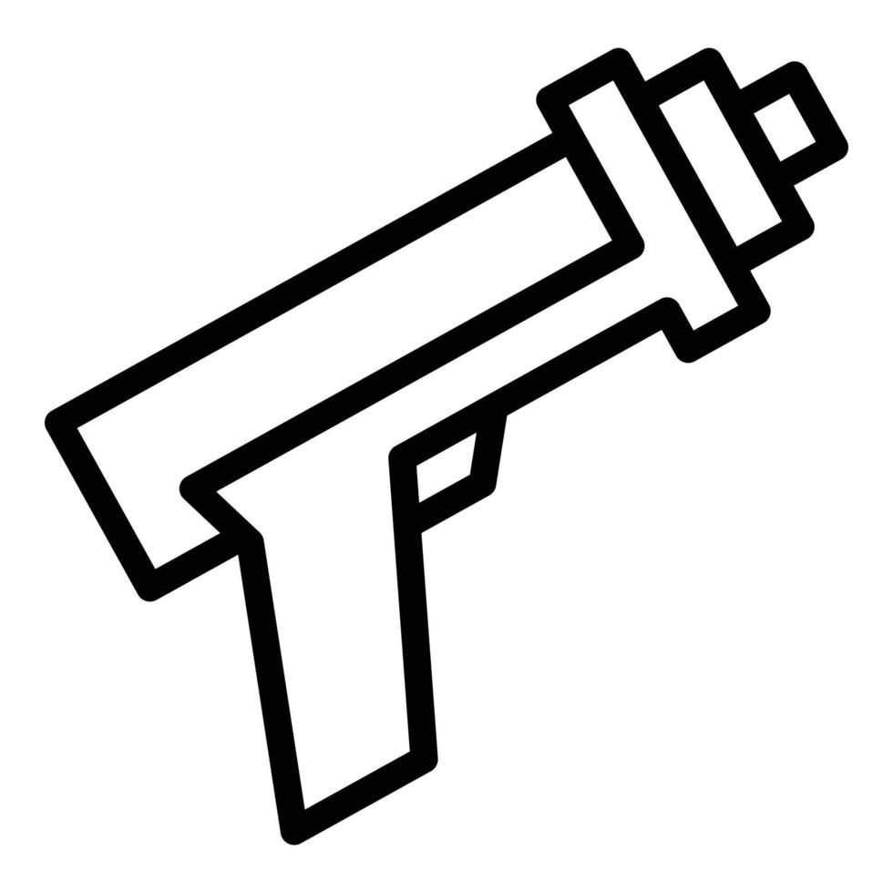 icono de pistola de calafateo, estilo de contorno vector