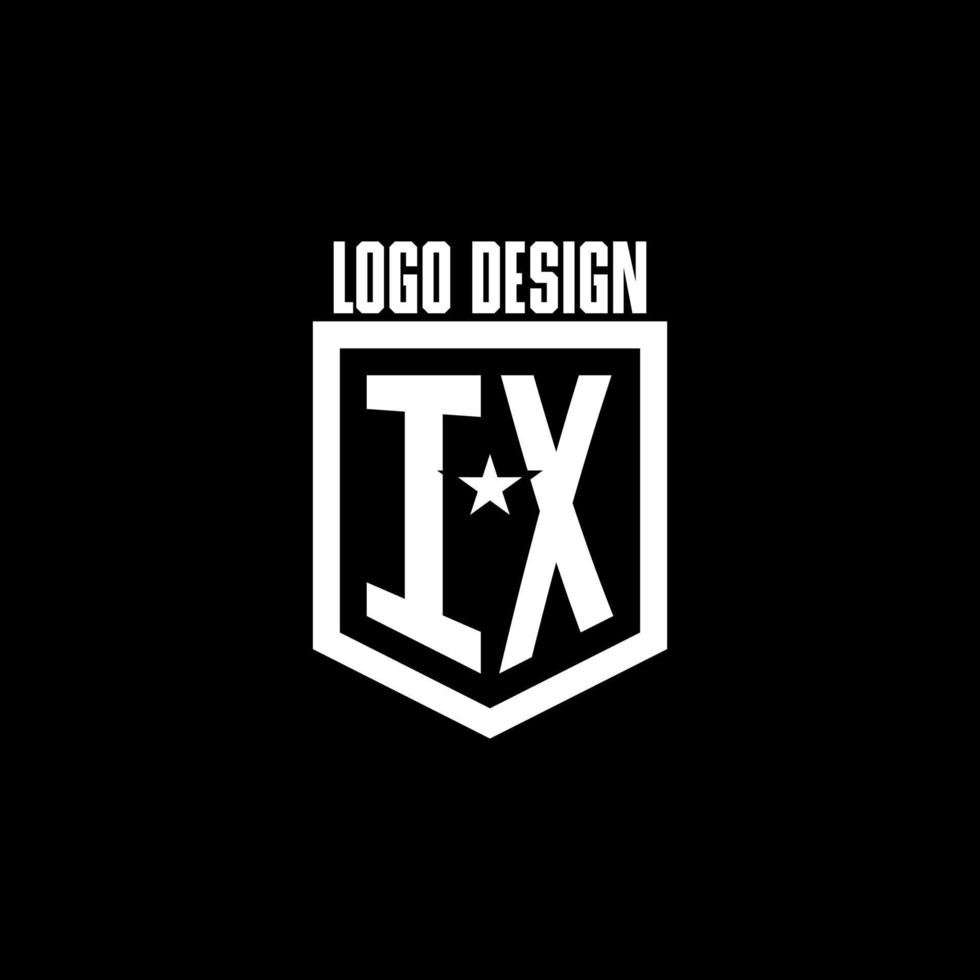 IX initial gaming logo with shield and star style design vector