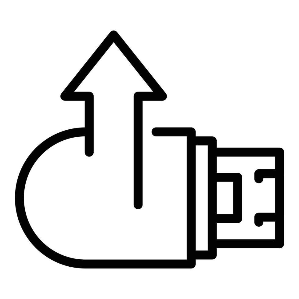 icono de copia de seguridad del dispositivo de memoria, estilo de esquema vector