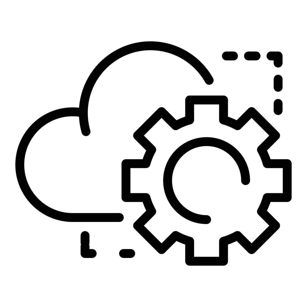 Cloud setting icon, outline style vector