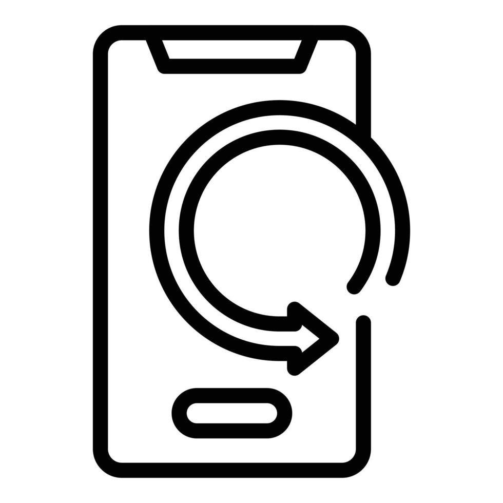 Phone backup icon, outline style vector