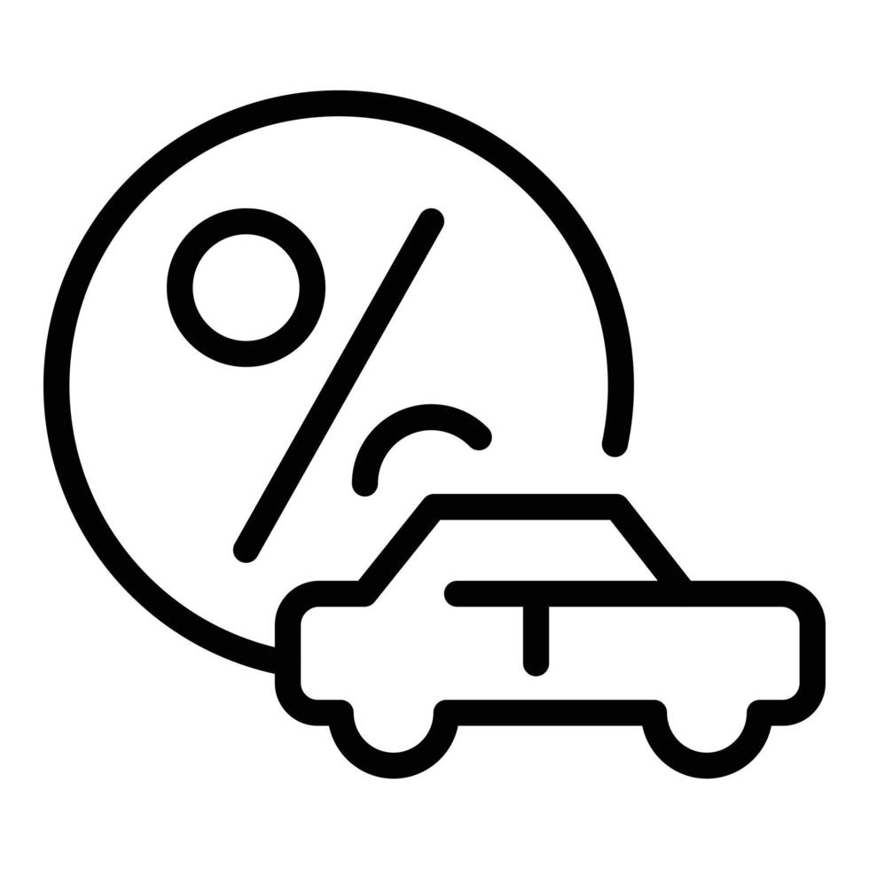 icono de coche de crédito, estilo de esquema vector
