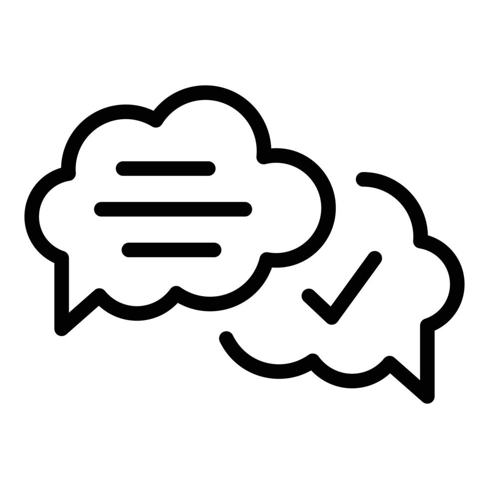 Security chat icon, outline style vector