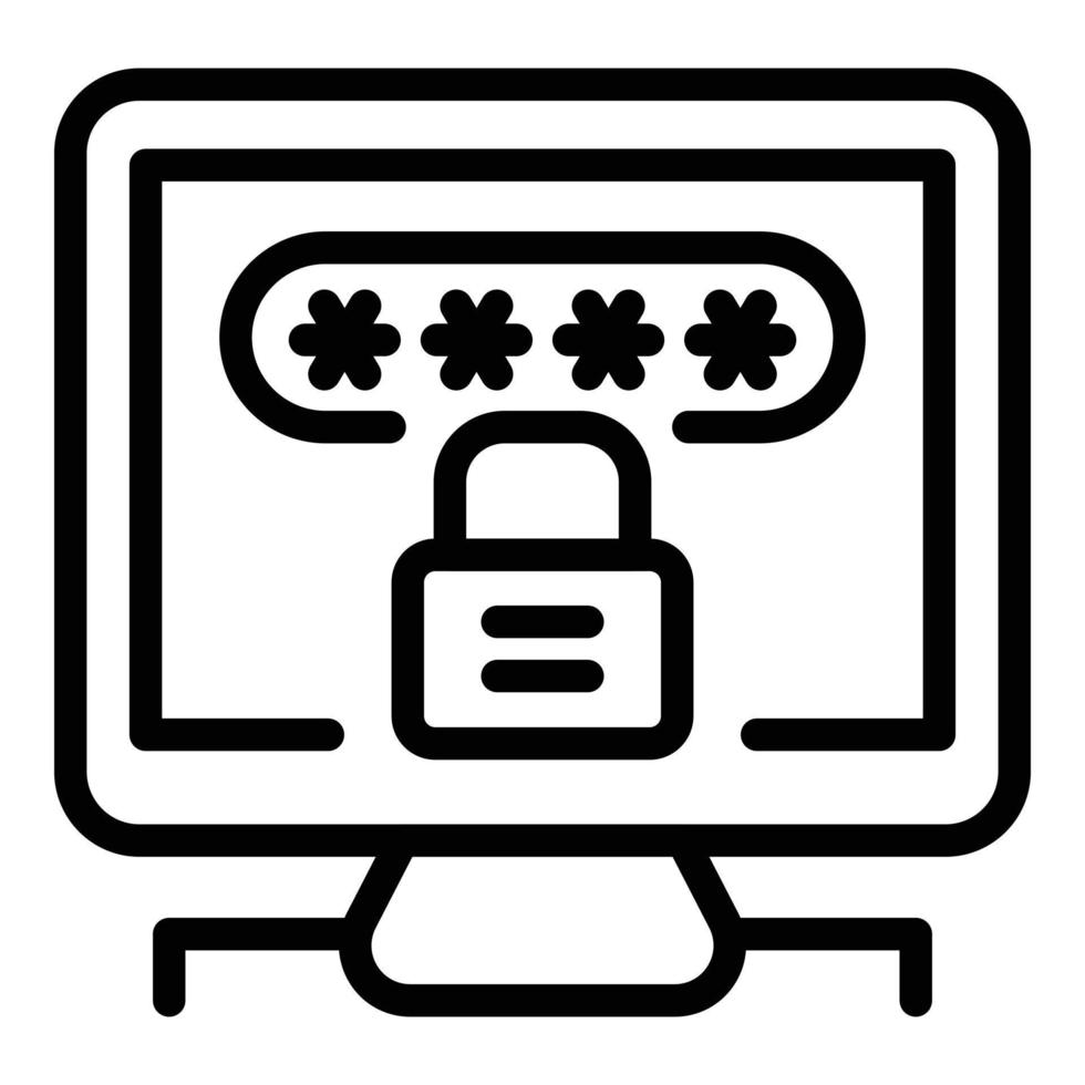 Active password icon, outline style vector