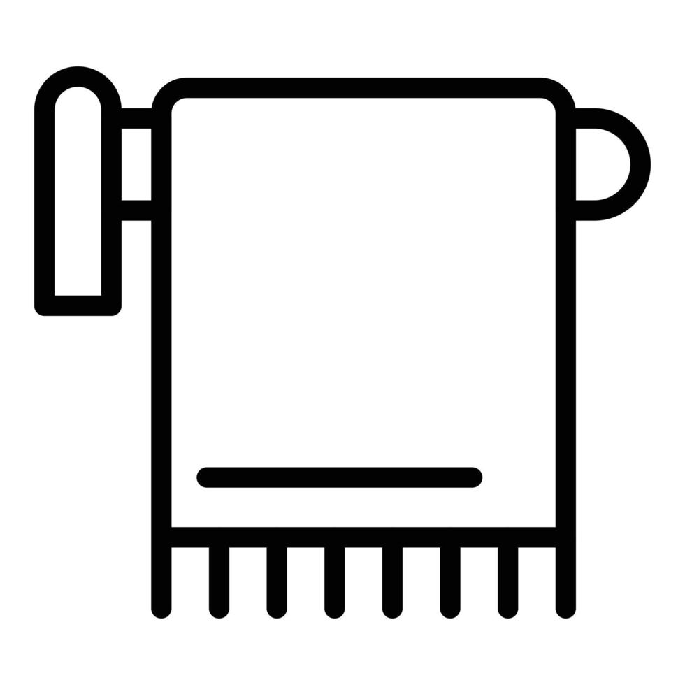 icono de solarium de toalla, estilo de esquema vector