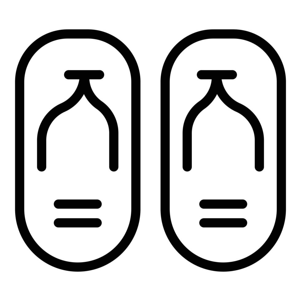 Solarium slippers icon, outline style vector