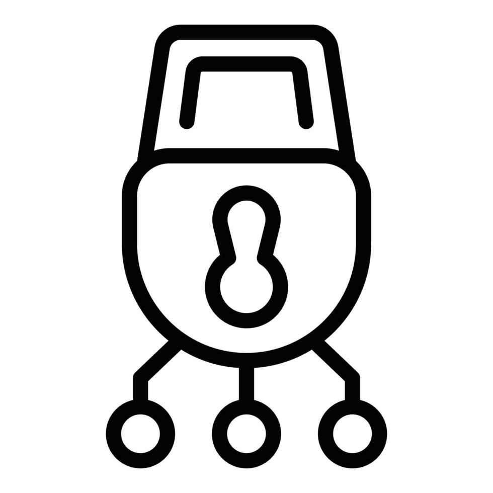 Safety password icon, outline style vector