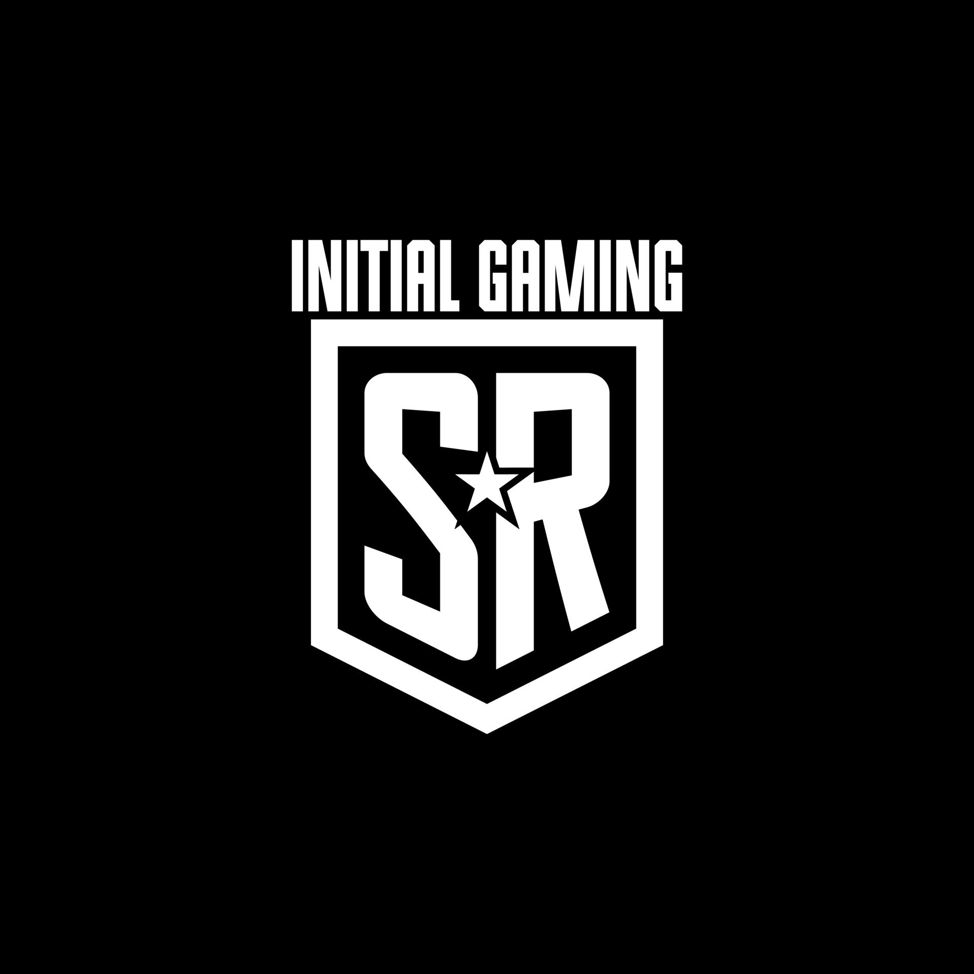SR initial gaming logo with shield and star style design 15901090