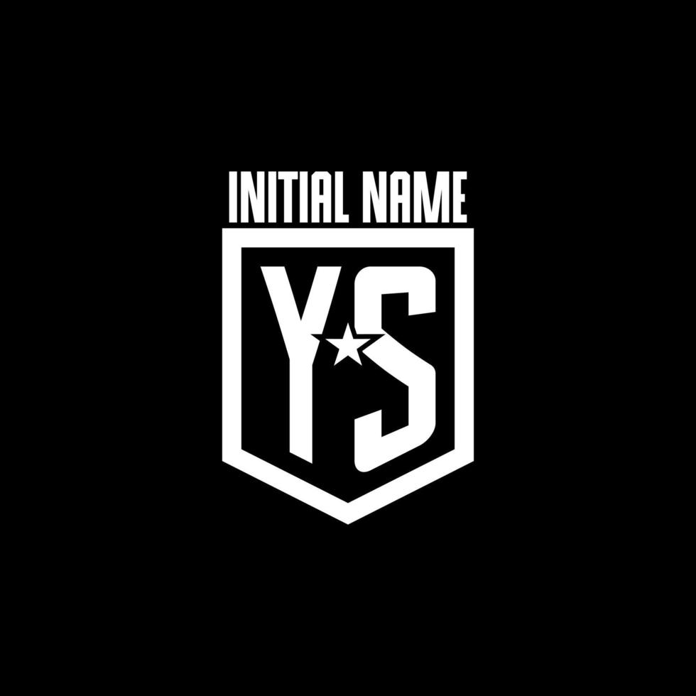YS initial gaming logo with shield and star style design vector