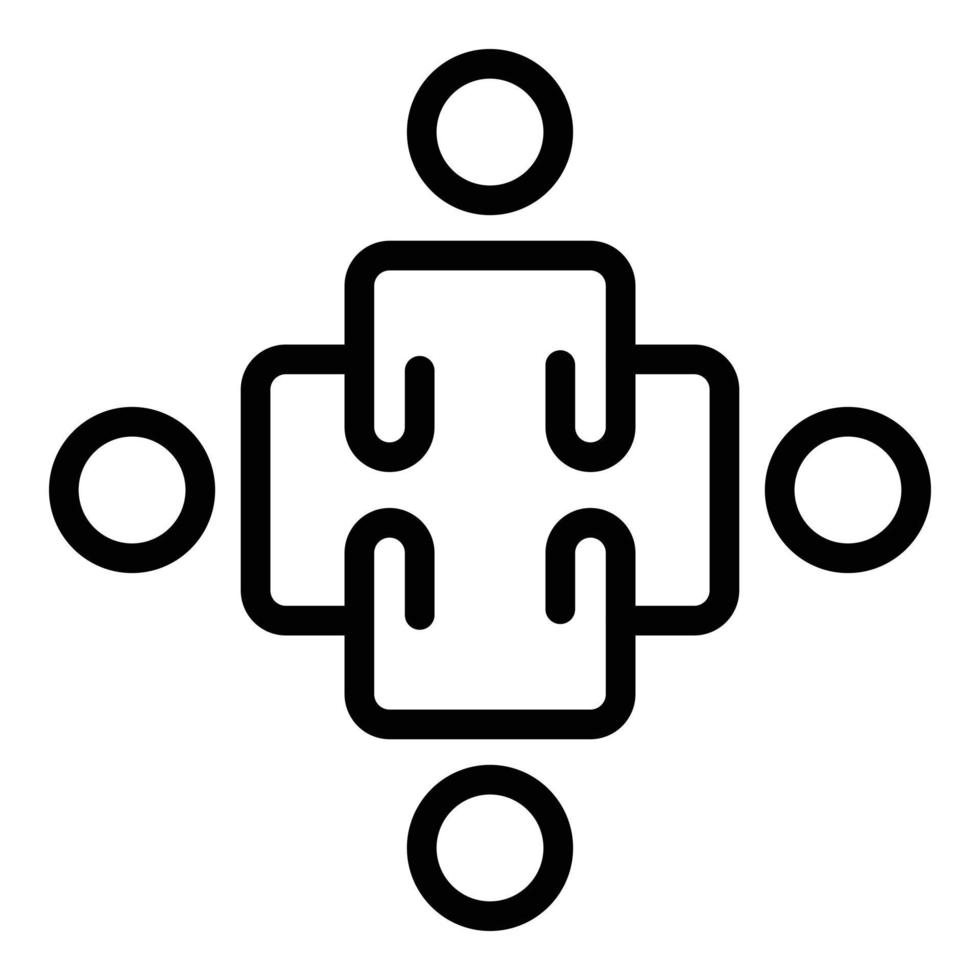 Organized crew icon, outline style vector