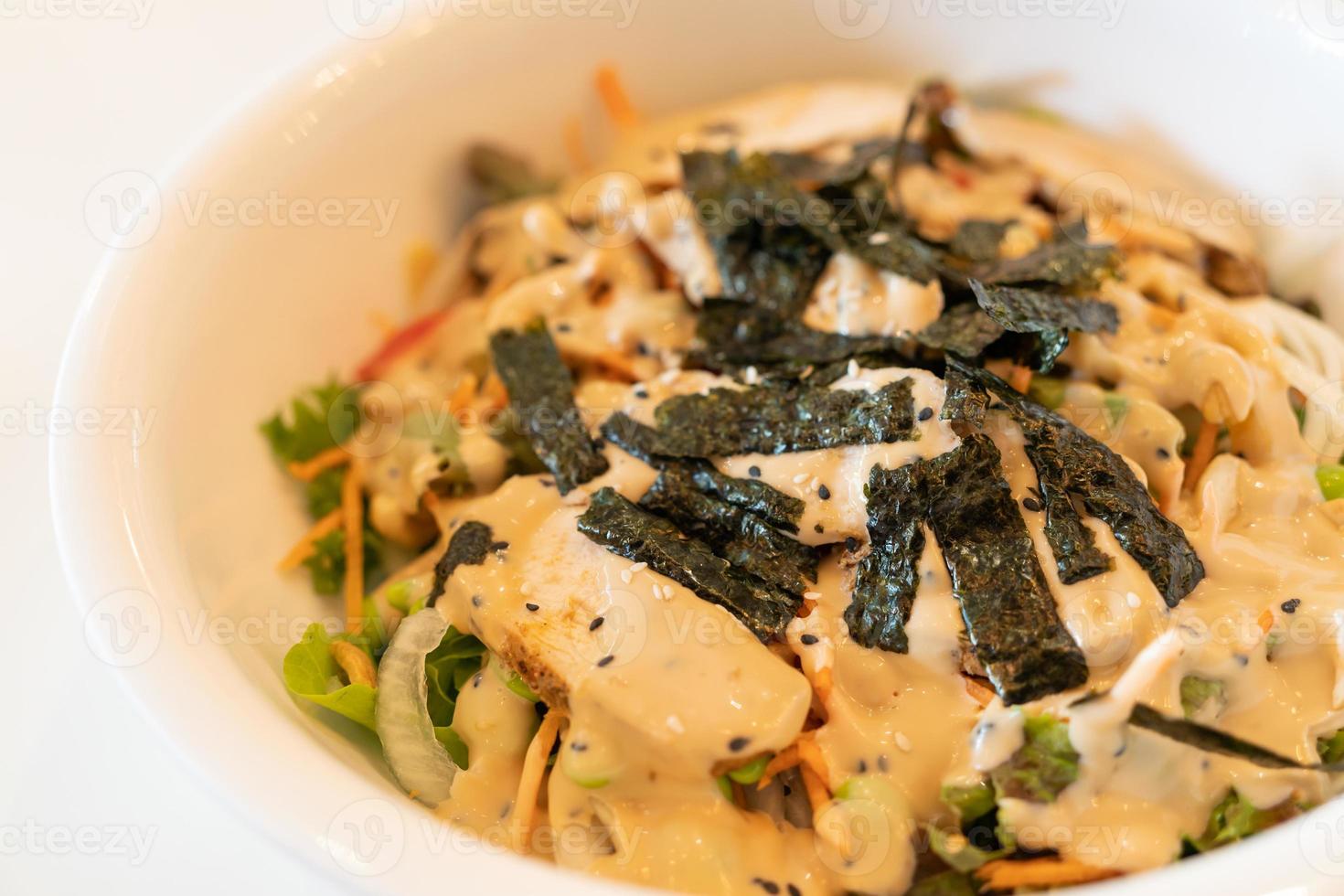 Japanese Sesame Salad. salad served with Japanese sesame salad dressing