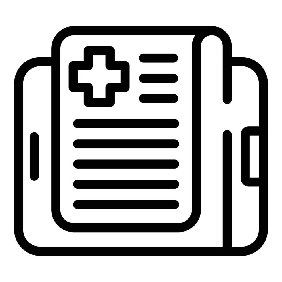 Digital health card icon, outline style vector