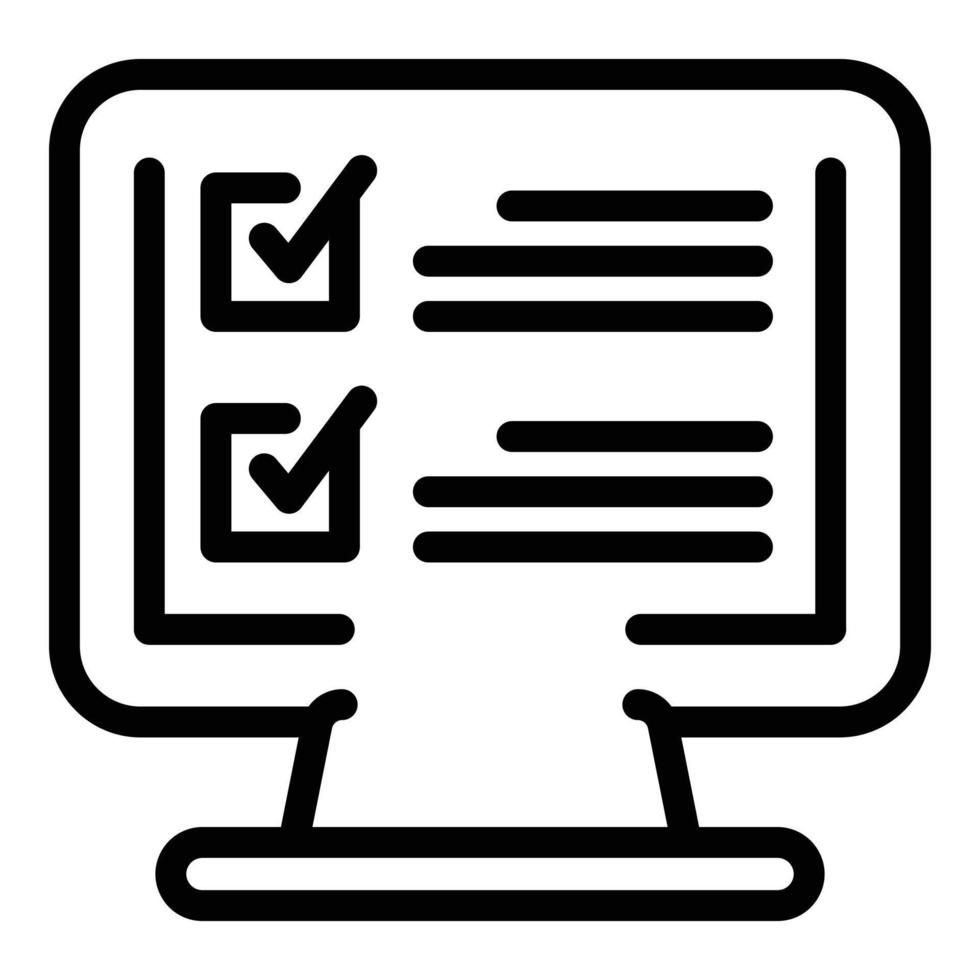 Online health checklist icon, outline style vector