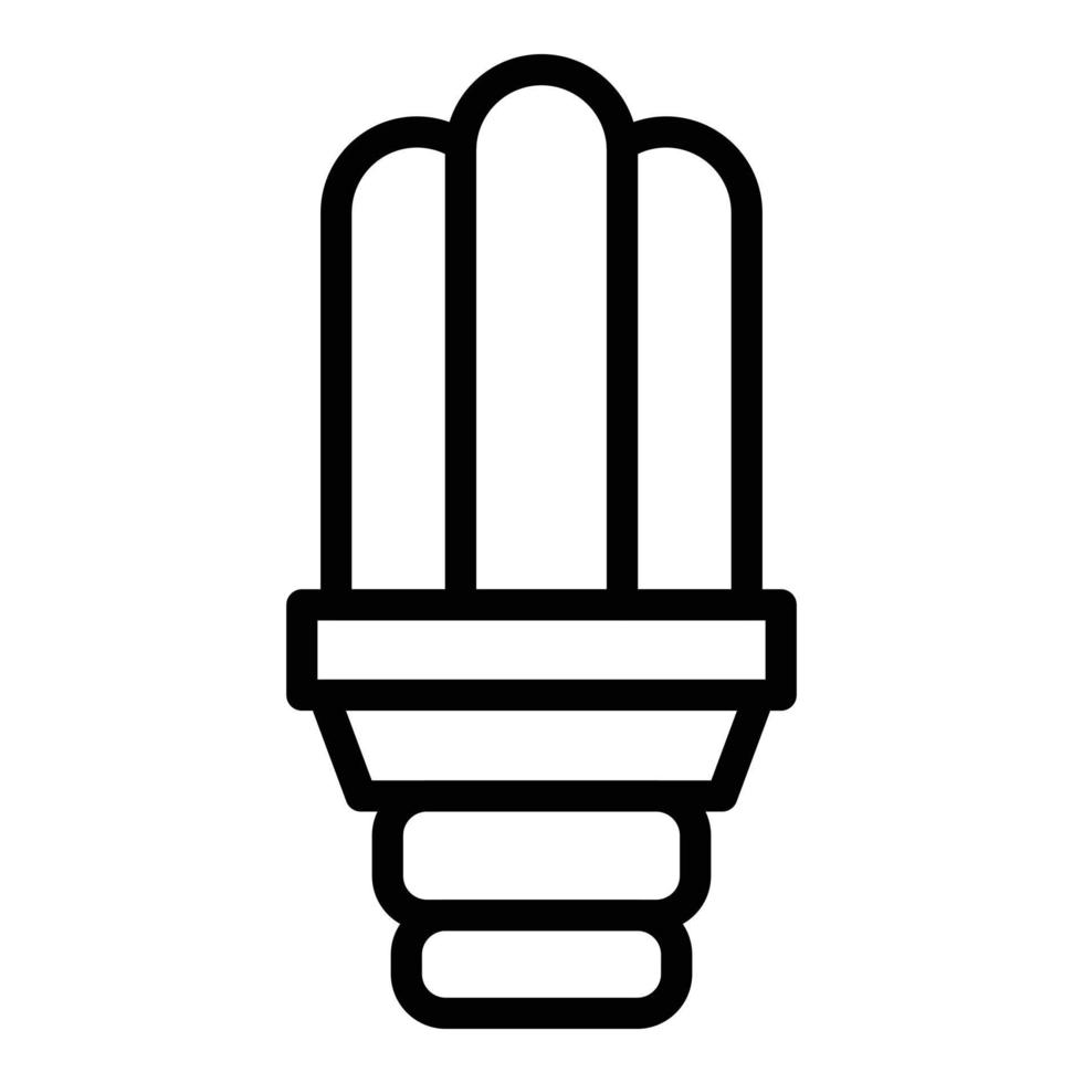 icono de bombilla de luz ultravioleta, estilo de esquema vector