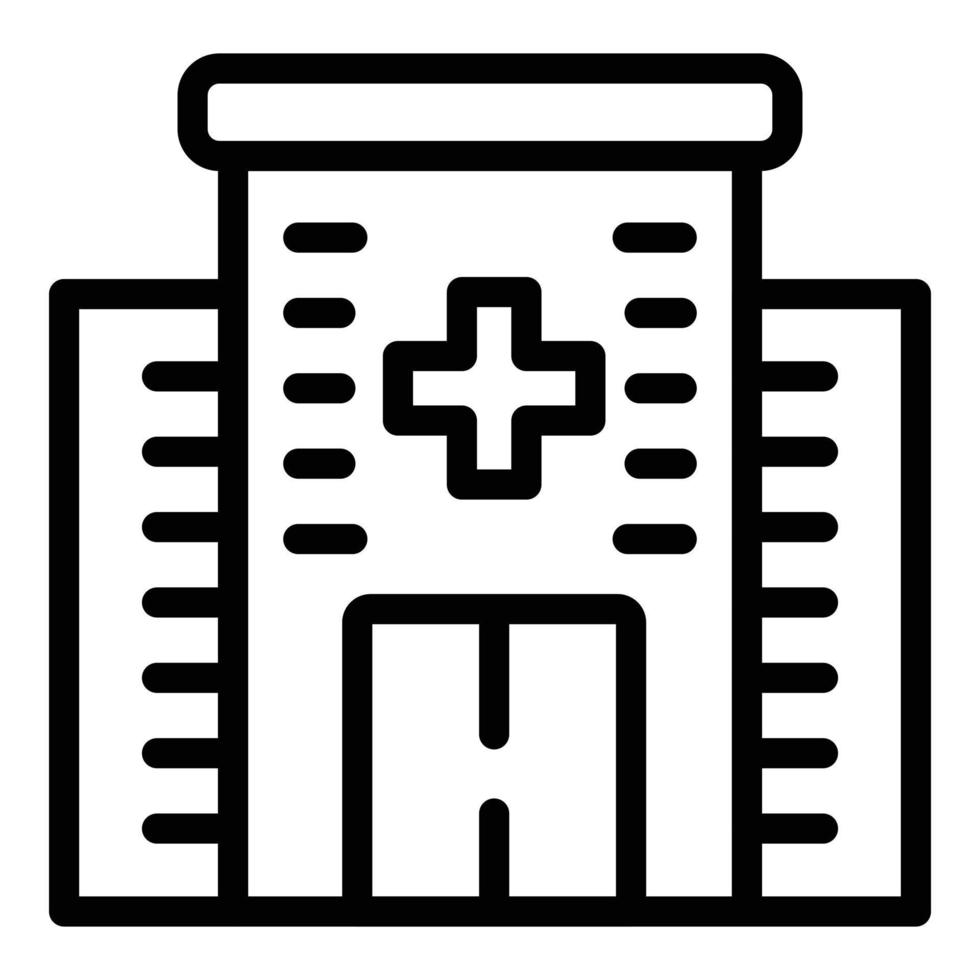 Medical building icon, outline style vector