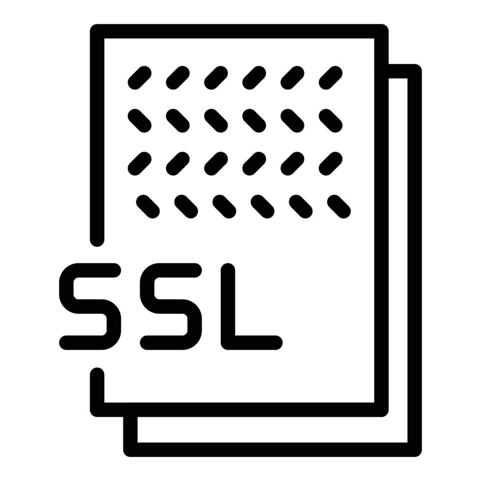 Ssl document icon, outline style vector